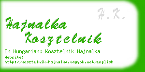 hajnalka kosztelnik business card